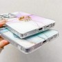 Samsung Galaxy S24 / S25 ruusukulta marmori sormuspidike suojakuori, jossa kauniit marmorit ja tyylikkäät värit.
