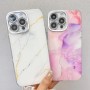 Tyylikkäät suojakuoret, joissa on marmori- ja värikäs marmorikuvio, iPhone 15 ruusukulta marmori suojakuori.