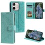 Honor 600 Lite mintunvihreä mandala suojakotelo, jossa kaunis kuvio ja käytännölliset taskut.