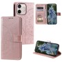 Honor 600 Lite ruusukulta mandala suojakotelo, jossa kaunis kuvio ja käytännöllinen korttipaikka.