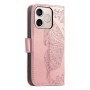 Honor 600 Lite ruusukulta perhonen suojakotelo, jossa kaunis perhoskuvio ja käytännöllinen suljenta.
