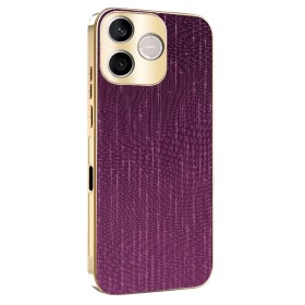 Honor 600 Lite violetti suojakuori kullanvärisillä reunuksilla suojaa puhelintasi tyylikkäästi ja erottuvasti.