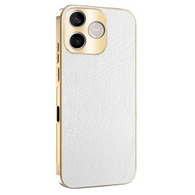 Honor 600 Lite valkoinen suojakuori kullanvärisillä reunuksilla suojaa puhelintasi tyylikkäästi ja turvallisesti.