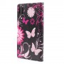 Sony Xperia M4 Aqua kukkia ja perhosia puhelinlompakko