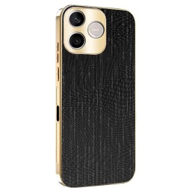 Honor 600 Lite musta suojakuori kullanvärisillä reunuksilla suojaa puhelintasi tyylikkäästi ja kestävällä pinnalla.