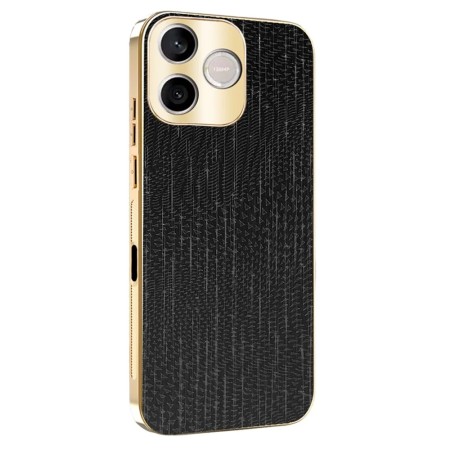 Honor 600 Lite musta suojakuori kullanvärisillä reunuksilla suojaa puhelintasi tyylikkäästi ja kestävällä pinnalla.