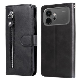 Honor 600 musta suojakotelo vetoketjutaskulla, tyylikäs ja käytännöllinen suoja älypuhelimelle.