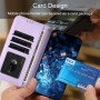 Samsung Galaxy A17 lila perhospuhelinlompakko yhdistää tyylin ja käytännöllisyyden korttipaikoilla.