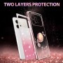 Honor 600 ruusukulta glitter kukka sormuspidike suojakuori tarjoaa kaksinkertaista suojaa ja tyylikästä ilmettä.