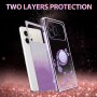 Honor 600 violetti glitter kukka sormuspidike suojakuori tarjoaa kaksinkertaisen suojan ja tyylikkään ilmeen.