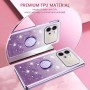 Honor 600 violetti glitter kukka sormuspidike suojakuori on tyylikäs ja kestävä, helppo asentaa ja poistaa.