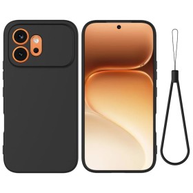 Honor 600 musta suojakuori rannenauhalla suojaa puhelintasi tyylikkäästi ja käytännöllisesti.