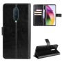 OnePlus 8 musta suojakotelo, jossa on korttipaikkoja ja tuki puhelimen pystyyn asettamiseen.