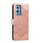 OnePlus 9 ruusukulta mandala suojakotelo, jossa kaunis mandala-kuviointi ja käytännöllinen avausmekanismi.