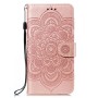 OnePlus 9 Pro ruusukulta mandala suojakotelo, jossa kaunis kohokuviointi ja käytännöllinen suljenta.