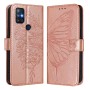 OnePlus Nord N10 5G ruusukulta perhonen suojakotelo, jossa kauniit kukka- ja perhosikuvastot.