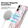 iPhone 12/12 Pro ruusukulta marmori magsafe suojakuori tarjoaa vahvemman magneettiyhteyden ja tarkkuuden.