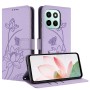 Honor 600 Smart 5G suojakotelo avattuna jalusta asentoon taiteltuna ja sisäpuolen korttipaikat selvästi esillä