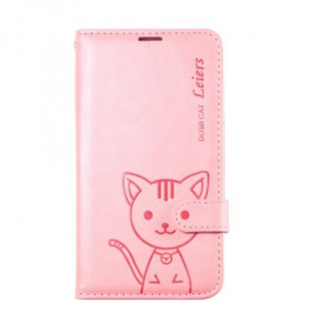 Galaxy S5 vaaleanpunainen kissa puhelinlompakko