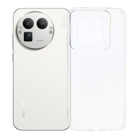 Realme GT 8 Pro läpinäkyvässä suojakuoressa on tarkat kameran sekä liitäntöjen leikkaukset.