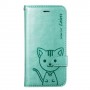 iPhone 6 / 6s vihreä kissa puhelinlompakko