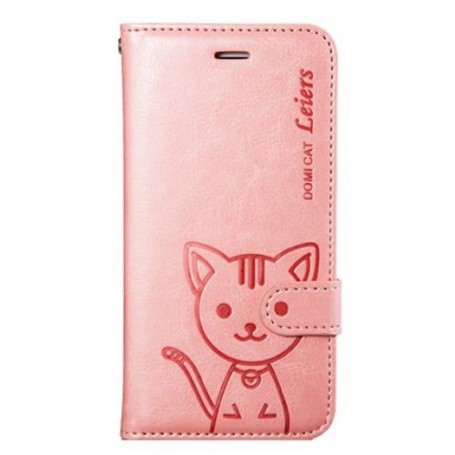 iPhone 6 / 6s vaaleanpunainen kissa puhelinlompakko