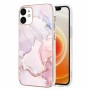 Tyylikäs iPhone 12 / 12 Pro ruusukulta marmori suojakuori