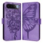 Magneettisuljenta pitää Realme 16 5G violetti perhoskuvioisen lompakkokotelon napakasti kiinni.