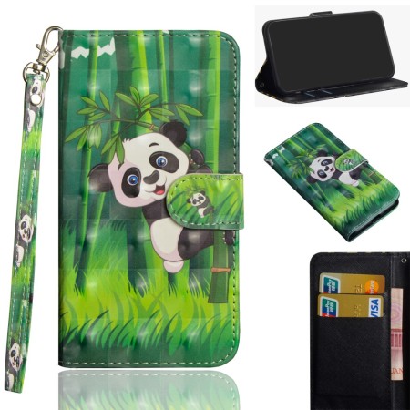 iPhone 11 Pro panda lompakkokotelossa kortit ja setelit kulkevat mukana kätevästi.