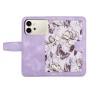 Honor 600 lompakkokotelon vaaleanvioletti kukkakuosi tuo siihen raikkaan ilmeen.