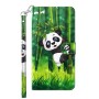 OnePlus Nord 2 suojakotelossa on panda bambukuvioinen kuosi ja kätevä läppäsuljenta.