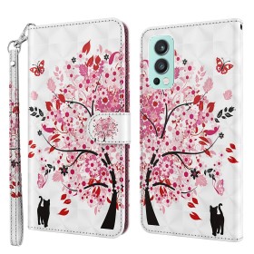 OnePlus Nord 2 suojakotelossa on magneettinen läppä ja rannehihna kuljettamista varten.