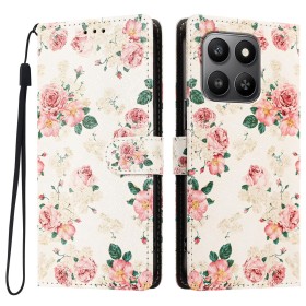 Honor 600 Smart suojakotelon kukkakuvio tuo koteloon kevyen ja raikkaan ilmeen.