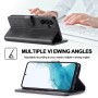 Samsung Galaxy A34 5G suojakotelo taittuu vaakasuuntaiseksi jalustaksi eri katselukulmiin.