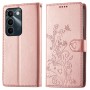 Realme C100 5G lompakkokotelossa on koristeellinen perhoskuvio ja magneettisuljenta.