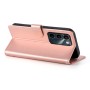 Realme C100 5G lompakkokotelo taittuu käteväksi vaakasuuntaiseksi jalustaksi puhelimen katselua varten.