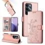 Realme C100 5G lompakkokotelo taittuu vaakasuuntaiseksi jalustaksi ja mukana kulkee myös rannelenkki.