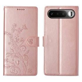 Realme 16 5G ruusukulta perhoskuvioinen lompakkokotelo.