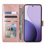 Realme 16 5G ruusukulta perhoskuvioinen lompakkokotelo.