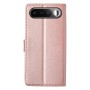 Realme 16 5G ruusukulta perhoskuvioinen lompakkokotelo.