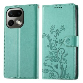 Perhoskuviointi tuo Realme 16 Pro 5G lompakkokoteloon kevyen ja koristeellisen ilmeen.