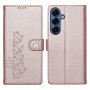 Samsung Galaxy S24 Plus ja S25 Plus suojakotelon kissakoristeinen läppä viimeistelee ilmeen ja pitää kannen napakasti kiinni.