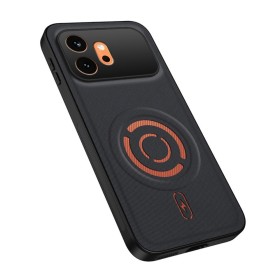 Honor 600 magneettikuoren kangasmainen pinta tuo puhelimeen miellyttävän tuntuman.