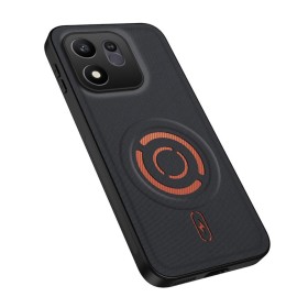 Honor 600 Smart 5G magneettikuoren kangasmainen pinta tuo otteeseen miellyttävää tuntua.