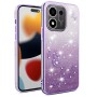 Honor 600 Smart 5G suojakuoren violetti glitterpinta viimeistelee puhelimen näyttävällä ilmeellä.