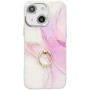 iPhone 14 marmori suojakuoren sormuspidike helpottaa puhelimen tukevampaa otetta.