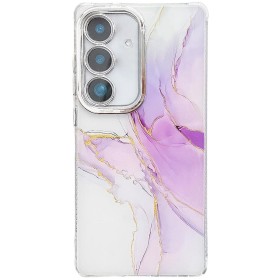 Samsung Galaxy A26 suojakuoren marmori kuvio tuo puhelimeen näyttävän ilmeen.