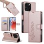Korttipaikat pitävät maksukortit mukana iPhone 16 Pro ruusukulta söpöt kissat suojakotelossa.
