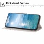 Samsung Galaxy A55 5G puhelinlompakko taittuu vaakasuuntaiseksi jalustaksi videoiden katselua varten.