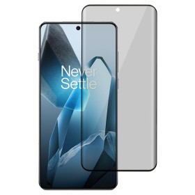 Privacy panssarilasi kaventaa OnePlus 13:n näyttökulmaa sivulta katsottaessa.